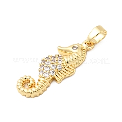 Pendenti in zirconi cubici trasparenti in micro pavè di ottone&nbsp;KK-G542-02G-01