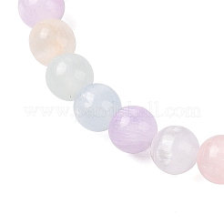 Женские эластичные браслеты из натурального селенита с круглыми бусинами&nbsp;G-U005-02B