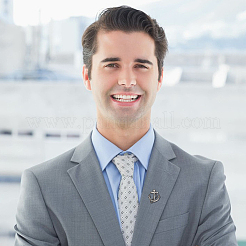 10 шт. булавки для лацкана рюкзака со стразами и якорем из сплава и крестом&nbsp;JEWB-PH0001-65B