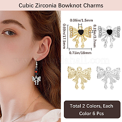 12 шт. 2-цветные подвески из сплава с микропаве из кубического циркония&nbsp;FIND-BBC0003-42