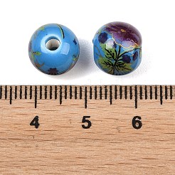 Perles de porcelaine à la main imprimés&nbsp;PORC-R134-01