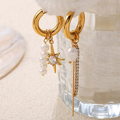 Серьги-кольца из нержавеющей стали 304 с прозрачным кубическим цирконием&nbsp;WG9E1A8-01