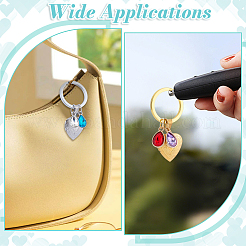 Подвески из сплава страз и стекла и брелок-медальон из нержавеющей стали 316&nbsp;KEYC-NB00030