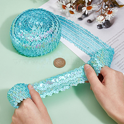 Garniture élastique en plastique paillette/sequin irisé à 5 rangée&nbsp;OCOR-PH0002-83B