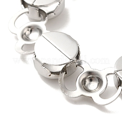 Bracelet à maillons ronds plats en acier inoxydable 304 anti-ternissement&nbsp;BJEW-Q776-02A-01