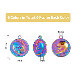 18 шт. подвески из нержавеющей стали 201 двух цветов&nbsp;STAS-DC0013-72