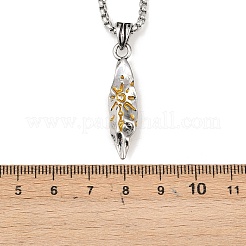 Ожерелья из сплава с подвеской в виде солнца и коробкой-цепочкой&nbsp;LS-NJEW-Z101-02P