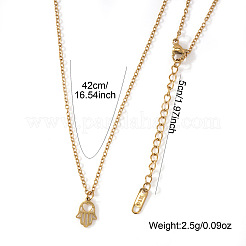 Collane con catena a cavo con ciondolo a forma di mano di Hamsa a forma di cuore cavo in acciaio inossidabile 304 per donna&nbsp;LS-VC2540