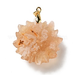 Pendenti in diaspro naturale con fiori di ciliegio&nbsp;G-E043-01A-10G