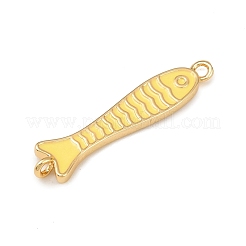 Подвески-рыбки из латуни с эмалью&nbsp;KK-L255-15G-04