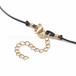 5 шт. 5 цвета лэмпворк сглаза круглый кулон из бисера ожерелья комплект с вощеным шнуром из полиэстера для женщин&nbsp;NJEW-JN04024