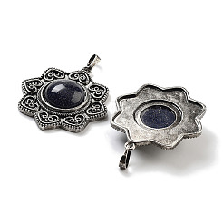 Pendentifs en pierre d'or bleue synthétique et laiton&nbsp;G-K338-09AS-08