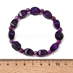 Bracelets extensibles en agate dentelle bleue naturelle teintée&nbsp;GG-CBA3F02-09