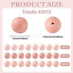 45 pz 3 colori perline focali rotonde in silicone&nbsp;SIL-TAD0001-01F