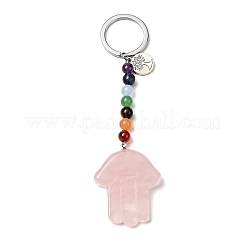 Natur- und Synthetik-Chakra-Schlüsselanhänger aus gemischtem Stein&nbsp;KEYC-F034-01