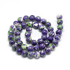 Synthetik Meer weißer Jade Perlen Stränge&nbsp;G-S252-12mm-01