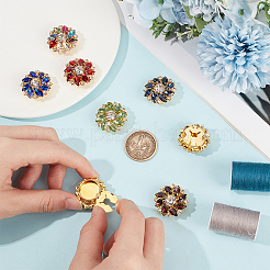 8 bouton de manchette en laiton et strass en verre&nbsp;FIND-CY0002-39