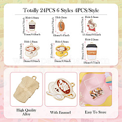 Colgantes de esmalte de aleación 24pcs 6 estilos&nbsp;ENAM-BG0001-07