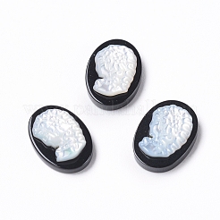 Cabochon cammeo in agata nera naturale&nbsp;G-L556-F