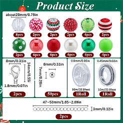 Weihnachts-DIY-Schmuckset mit runden Armbändern aus Acryl und Harzperlen&nbsp;DIY-SC0026-42