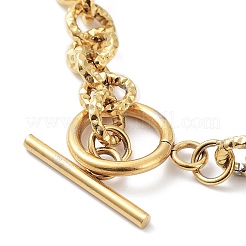 Ионное покрытие(ip) 304 нержавеющая сталь текстурированный браслет-цепочка rolo&nbsp;BJEW-K226-02G