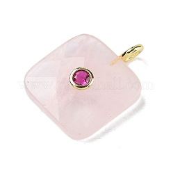 Ограненные подвески из натурального розового кварца&nbsp;G-C274-03-G06