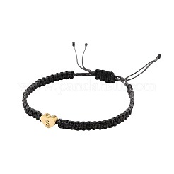 Braccialetti di perline intrecciate con motivo a cuore in lega e lettere&nbsp;FS-WGEB992-19