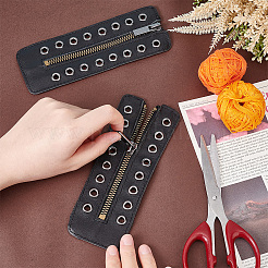 Вставки на молнии из искусственной кожи со шнуровкой в ботинках&nbsp;DIY-WH0387-37B-01