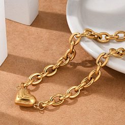 201 braccialetti a catena in acciaio inossidabile&nbsp;BJEW-M051-01G-1
