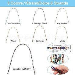 6 Strang 6 Farben handgemachte Acryl Figaro Ketten&nbsp;AJEW-FH0002-03