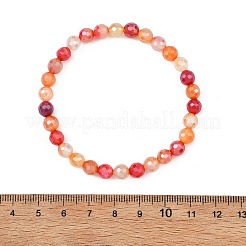 Pulseras elásticas redondas de cuentas de ágata bandeada natural para mujer&nbsp;BJEW-JB14071