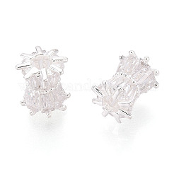 925 perlina a tamburo in argento sterling con zirconi cubici trasparenti&nbsp;STER-T008-39S