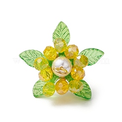 Подвески из стекла с круглыми ракушечными жемчужинами и акриловыми подвесками&nbsp;PALLOY-MZ00647-04