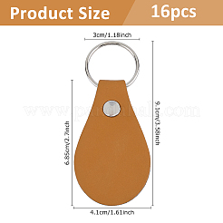 16 porte-clés en cuir PU en forme de larme&nbsp;KEYC-DC0001-47A