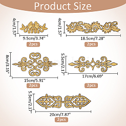 10 шт. 5 стиля этнический стиль полиэстер металлизированная нить вышивка утюгом на аппликации&nbsp;PATC-NB0001-21