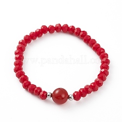 Perles de verre à facettes bracelets extensibles&nbsp;BJEW-JB05887