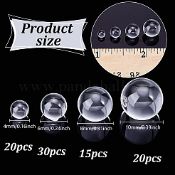 85 шт. 4 вида натуральных кварцевых сферических бусин&nbsp;G-NB0006-12