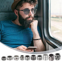 10 шт. 10 стиля европейских бусин из нержавеющей стали 304&nbsp;STAS-PH0004-50