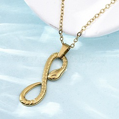 Ожерелья с подвеской в виде змеи бесконечности из нержавеющей стали 304&nbsp;NJEW-M096-04G