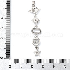 Латунные микропаве прозрачные подвески с фианитом&nbsp;LS-KK-D101-01D-P