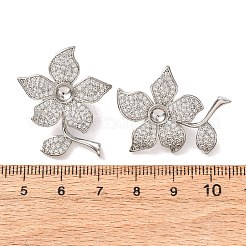 Charms scorrevole in zirconia cubica trasparente micro pavè di ottone&nbsp;KK-K422-10P