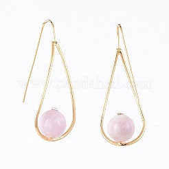 Orecchini pendenti naturali kunzite&nbsp;EJEW-JE03595-01