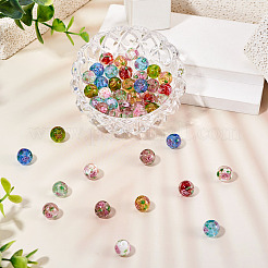 54 шт. 9-цветные бусины ручной работы из песочного золота в технике лэмпворк&nbsp;LAMP-TA0002-08