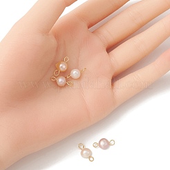 Шармы-соединители из натурального культивированного пресноводного жемчуга&nbsp;PALLOY-YW0001-52