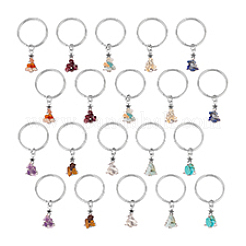 Брелки в тибетском стиле с рождественской елкой из сплава и драгоценных камней&nbsp;KEYC-AB00078