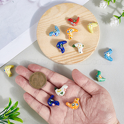 14 шт. 7-х цветные фарфоровые бусины ручной работы с принтом&nbsp;PORC-PA0001-04