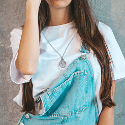 Женские ожерелья из сплава с подвеской в виде веревки&nbsp;NJEW-WH0013-74S