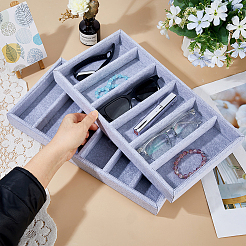6 bandeja organizadora rectangular de MDF con rejilla&nbsp;CON-WH0110-318A