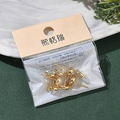 Фурнитура для сережек-гвоздиков из латуни с плоскими круглыми стразами&nbsp;XGR0099G-120G