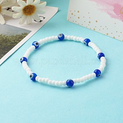 Стеклянные бусины и бусины лэмпворк ручной работы эластичные браслеты для детей&nbsp;BJEW-JB06475-03